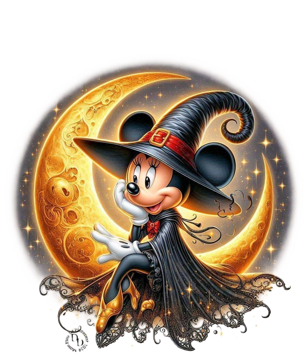 Witch Minnie Mouse Moon Figurine DTF