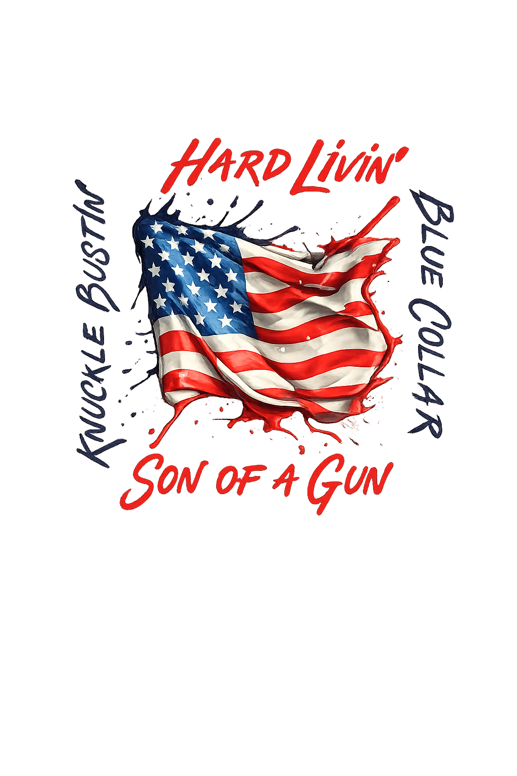 Patriotic American Flag T-Shirt DTF