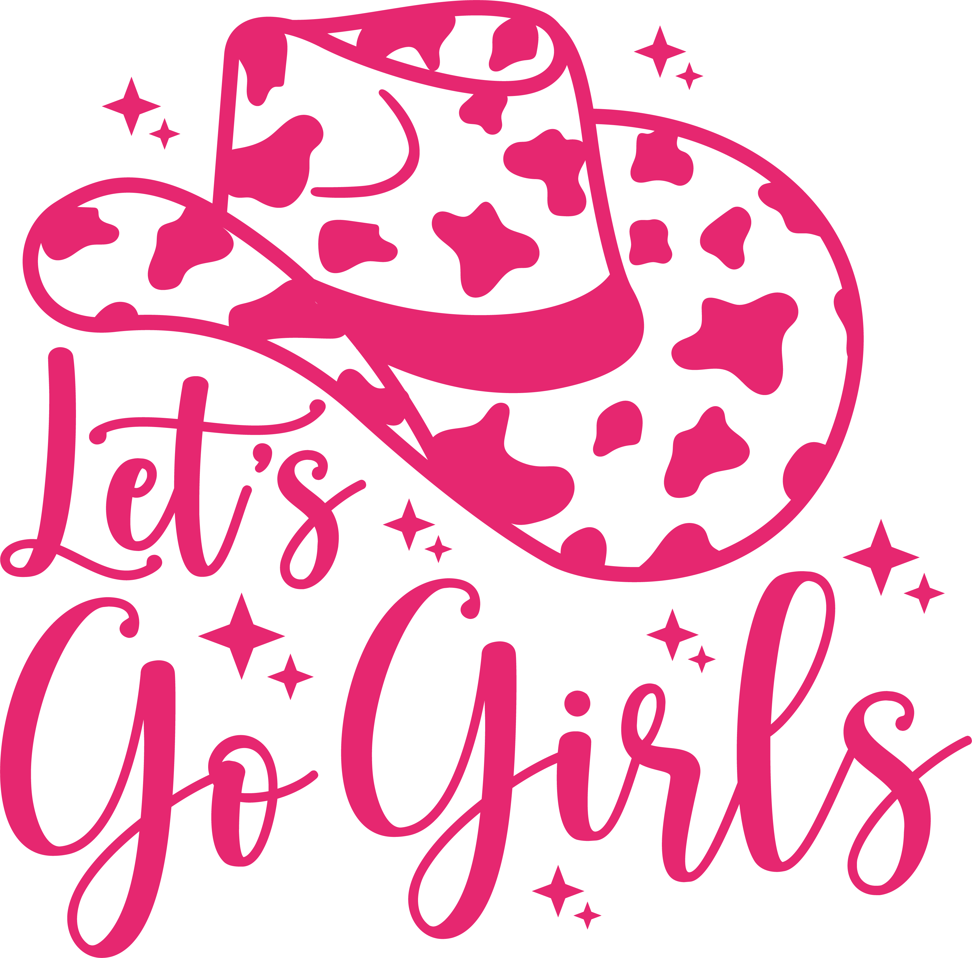 Let's Go Girls Cowboy Hat DTF