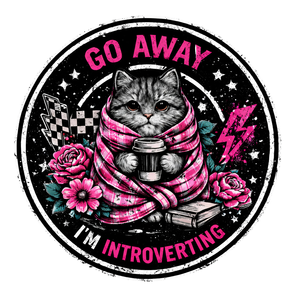 Introvert Cat Hoodie DTF