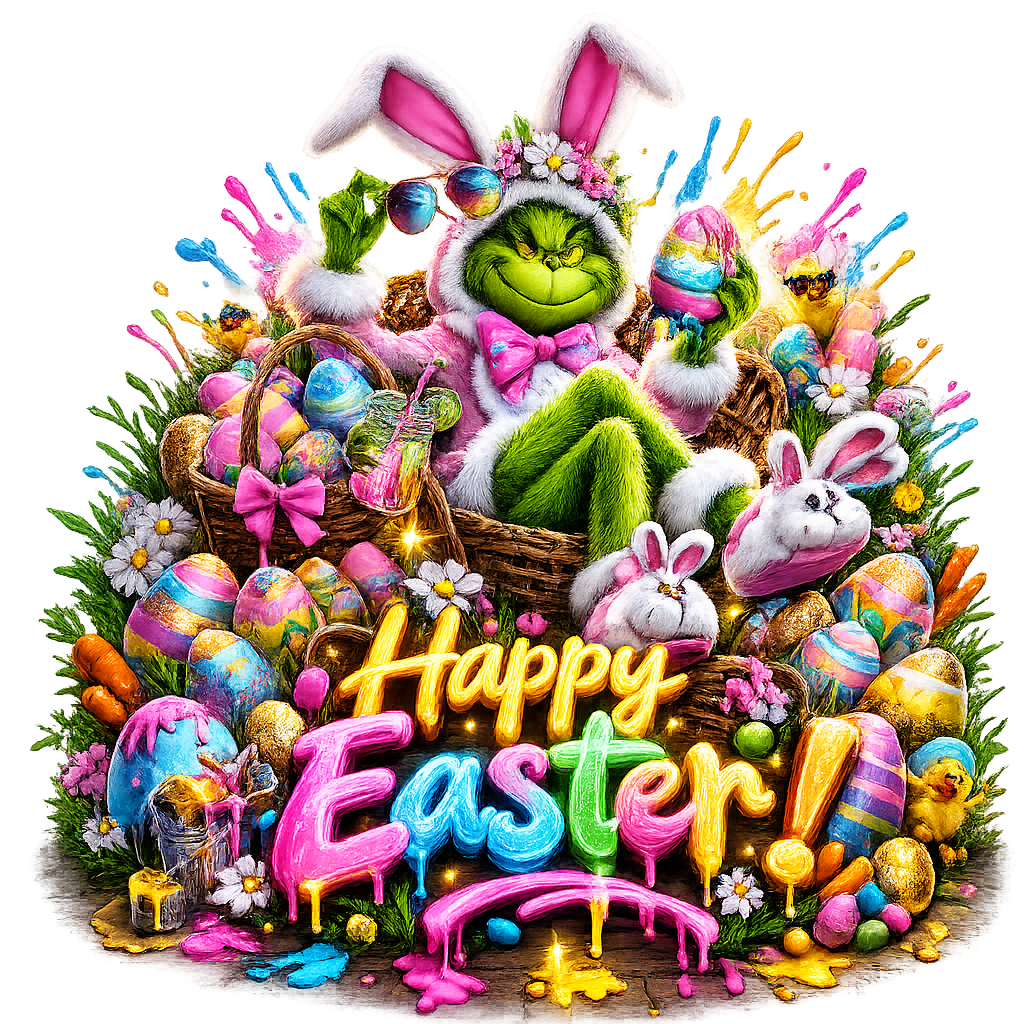 Grinch Easter Basket DTF