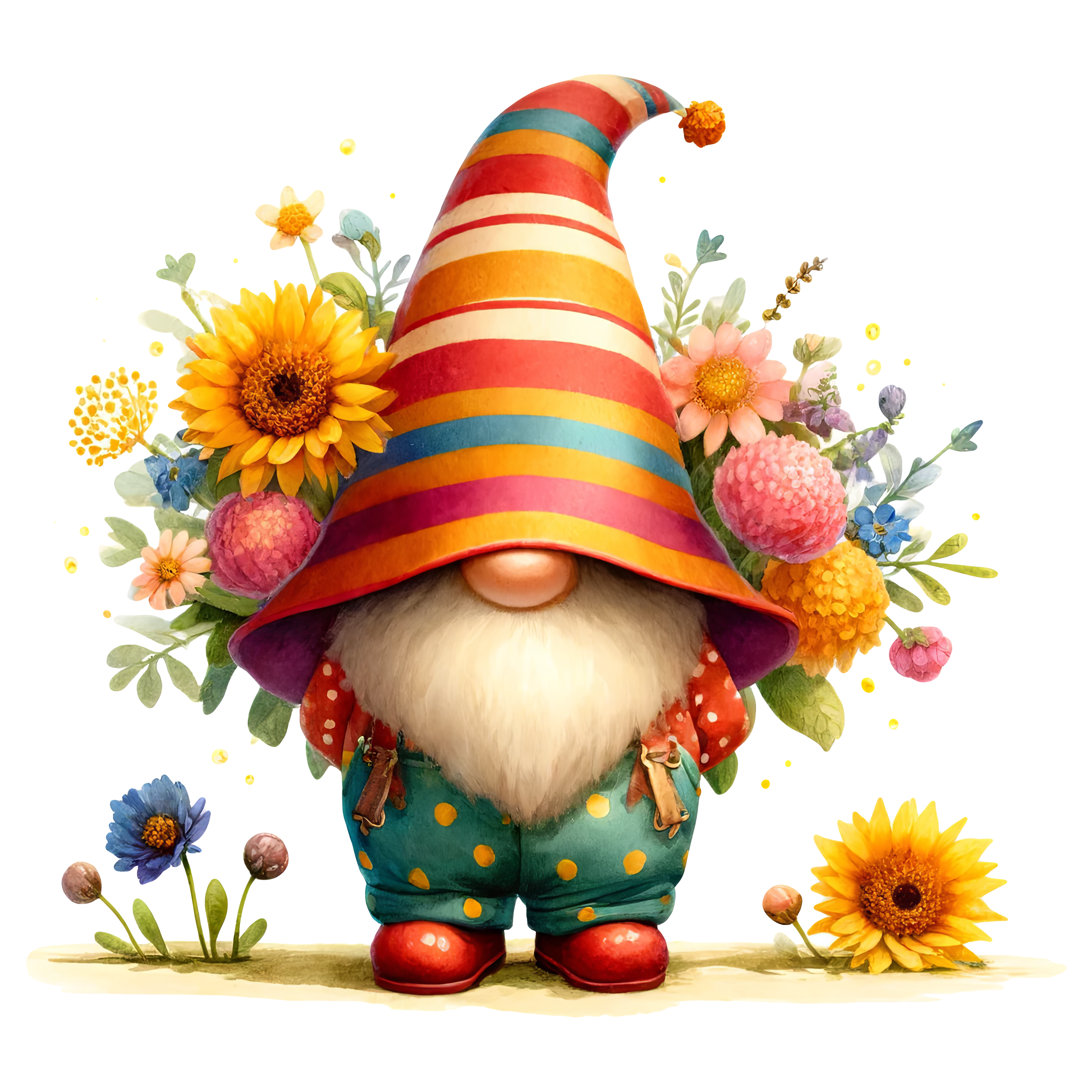 Colorful Garden Gnome DTF