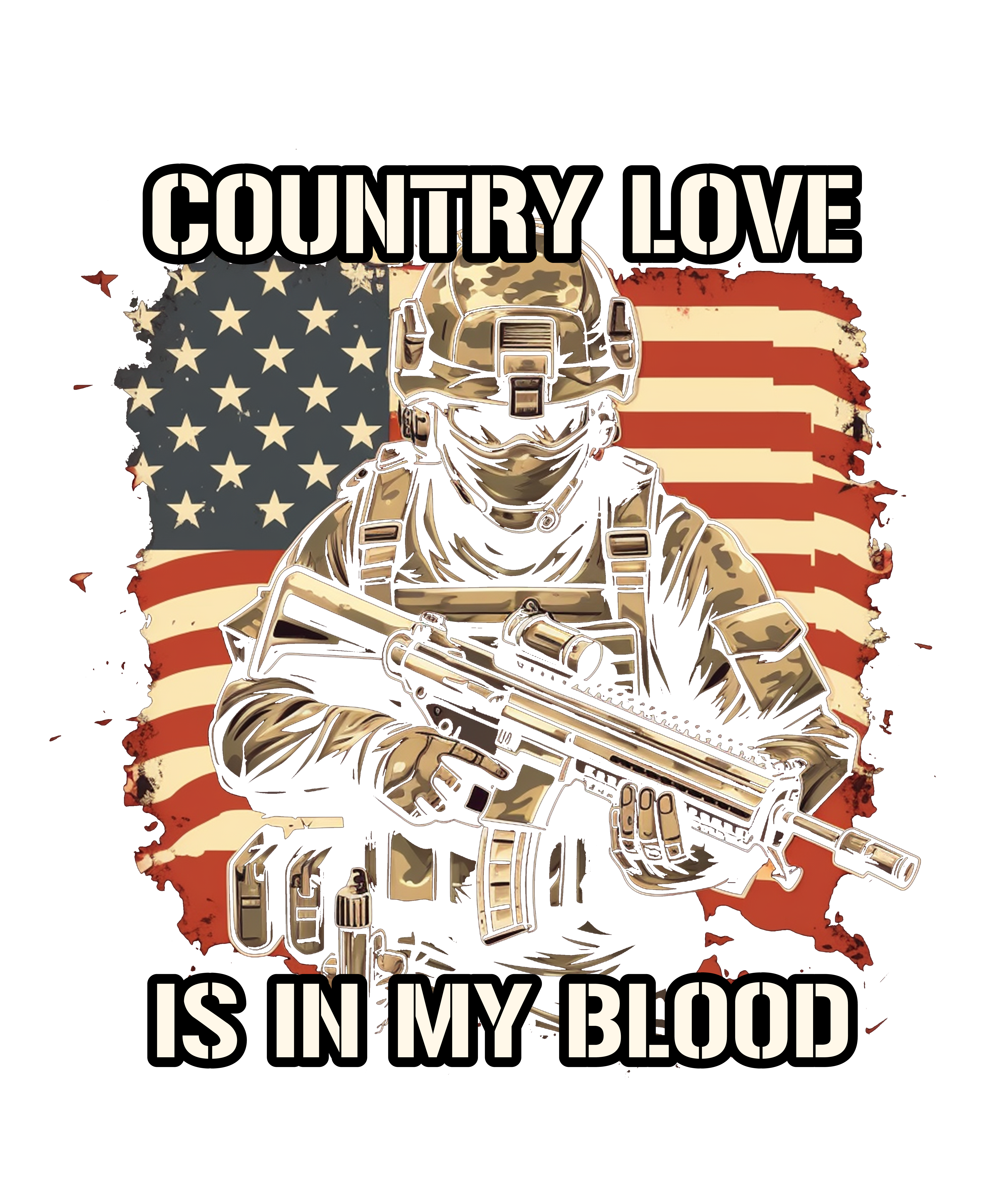 Patriotic Soldier T-Shirt DTF