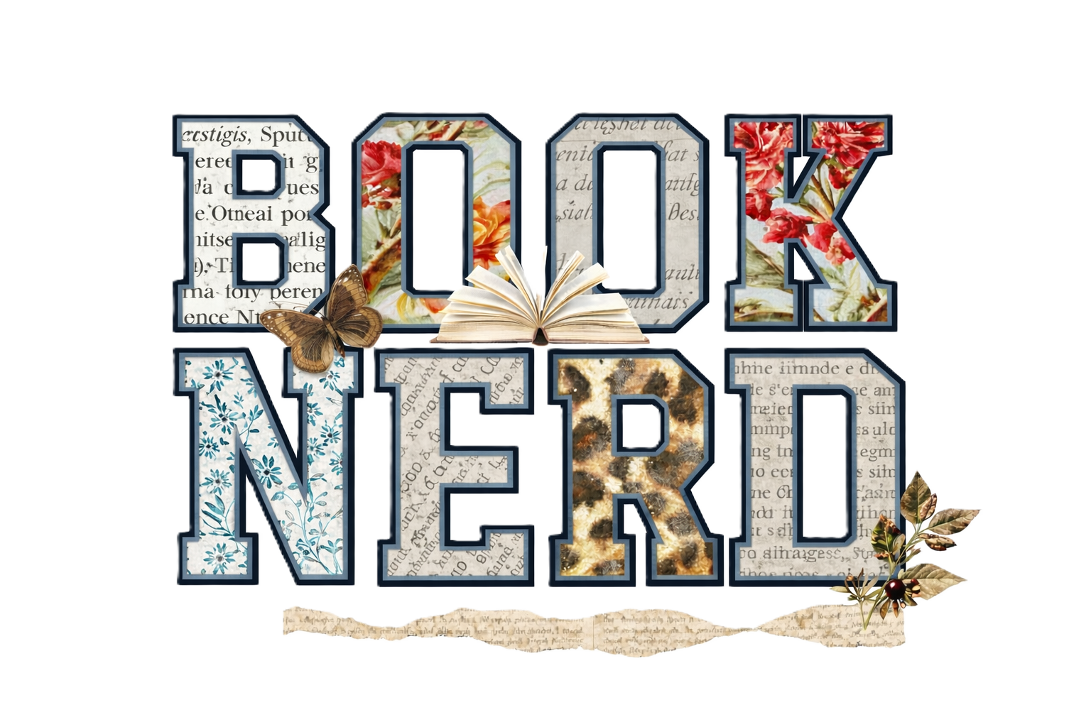 Book Nerd Decorative Sign DTF