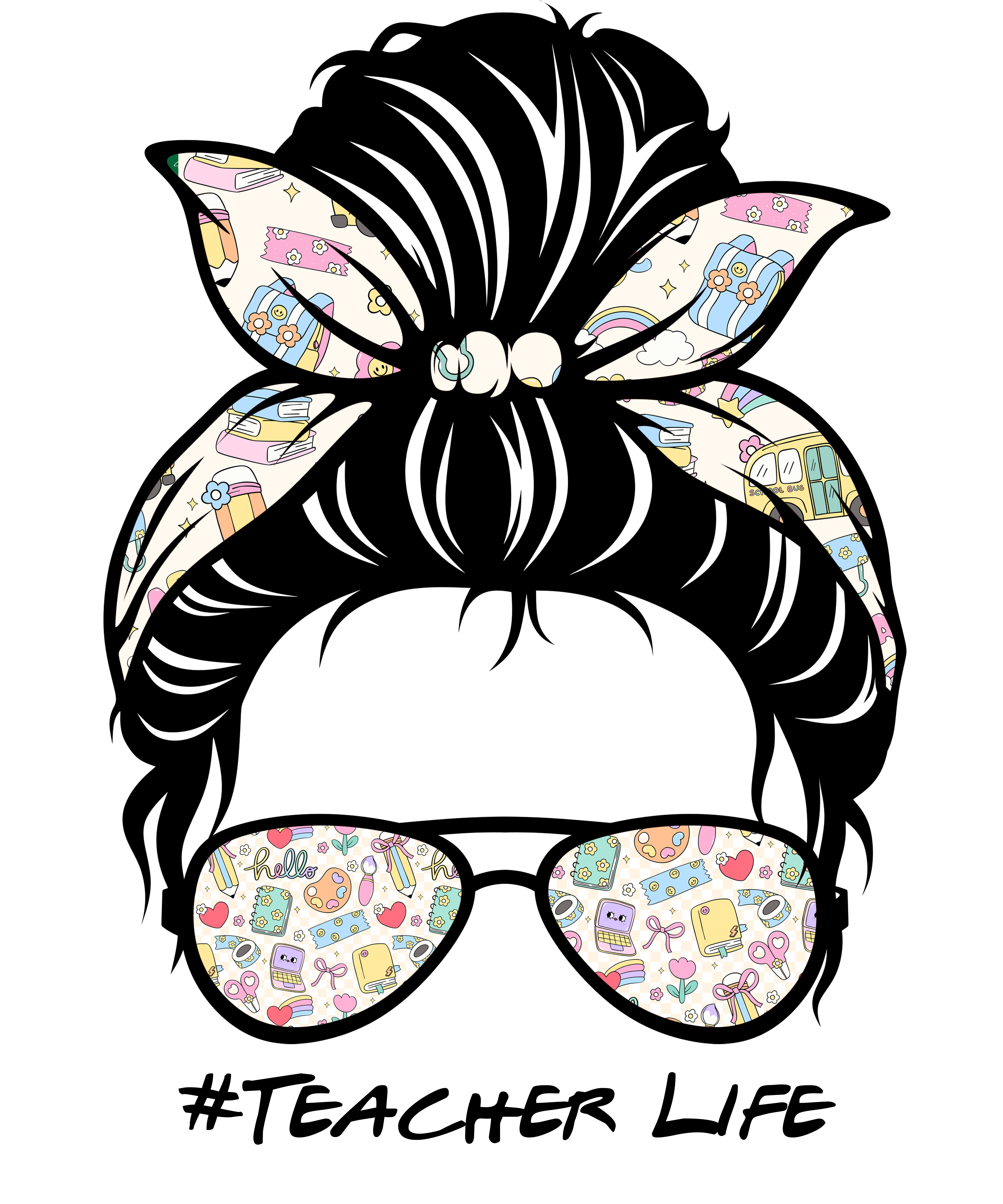 Patterned Headband & Sunglasses Set DTF