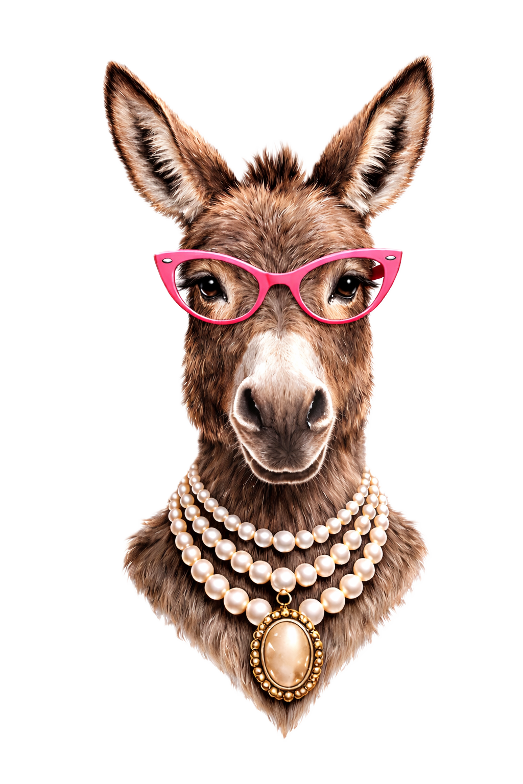 Donkey with Pearls Art Print DTF