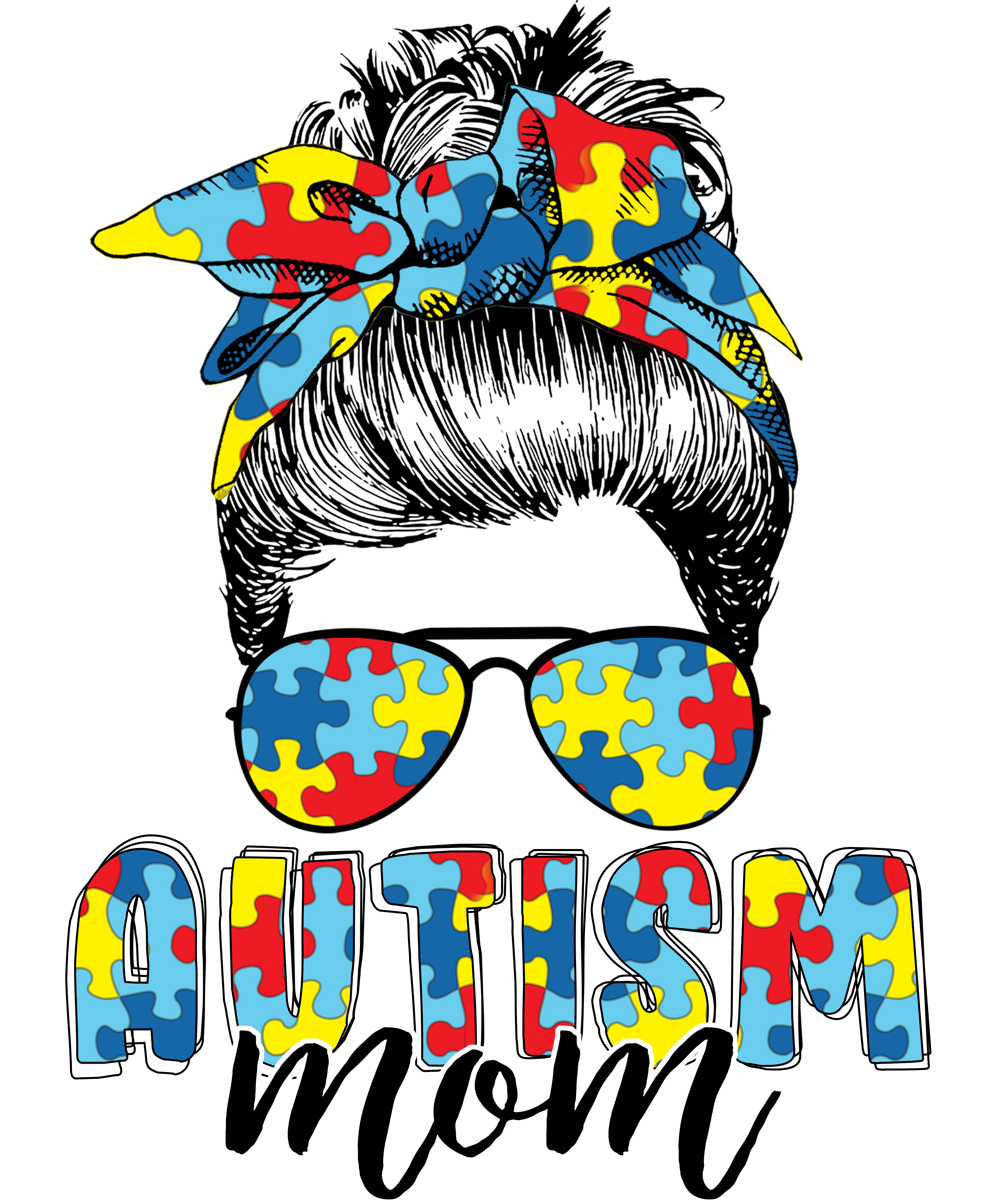Autism Awareness Puzzle Print T-shirt DTF