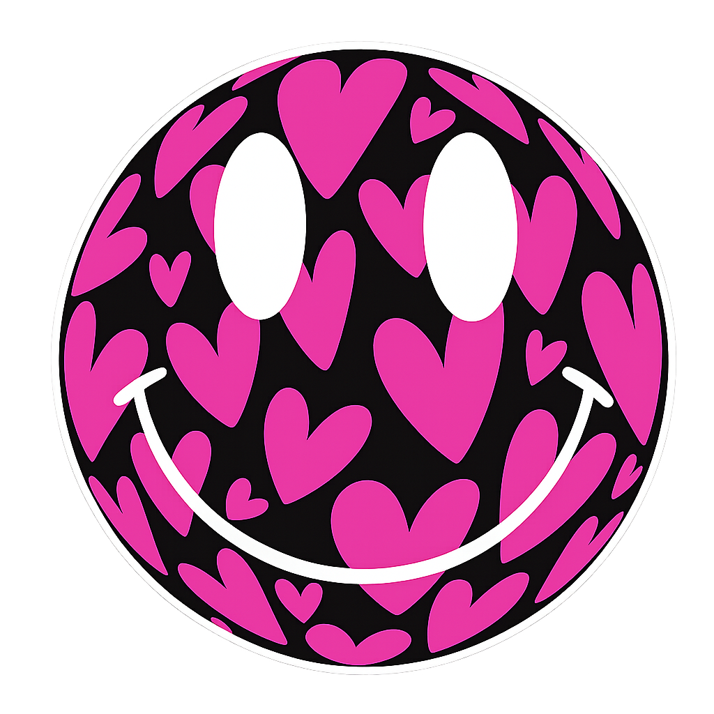 Heart Pattern Smiley DTF