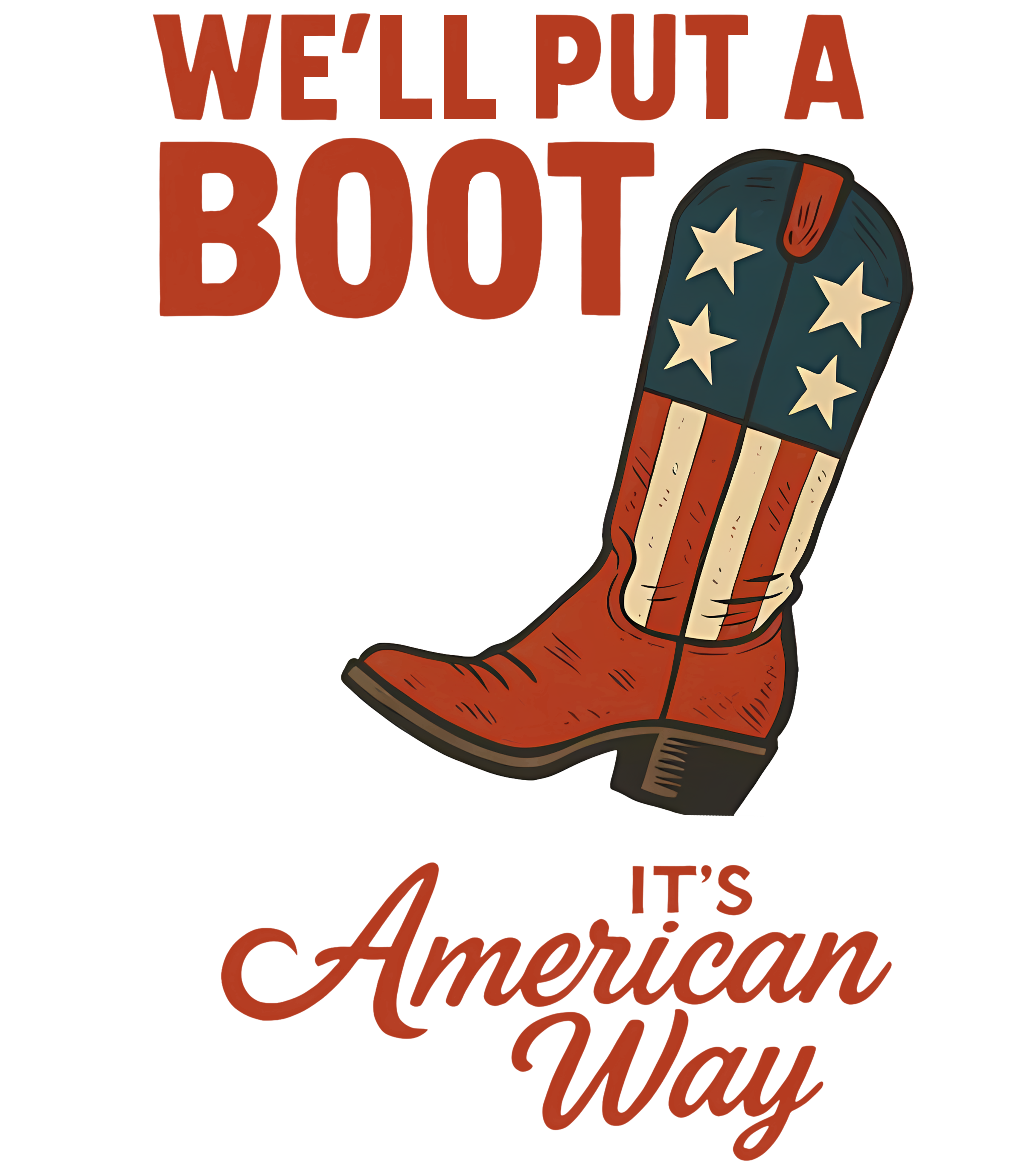 Patriotic Boot Graphic T-Shirt DTF