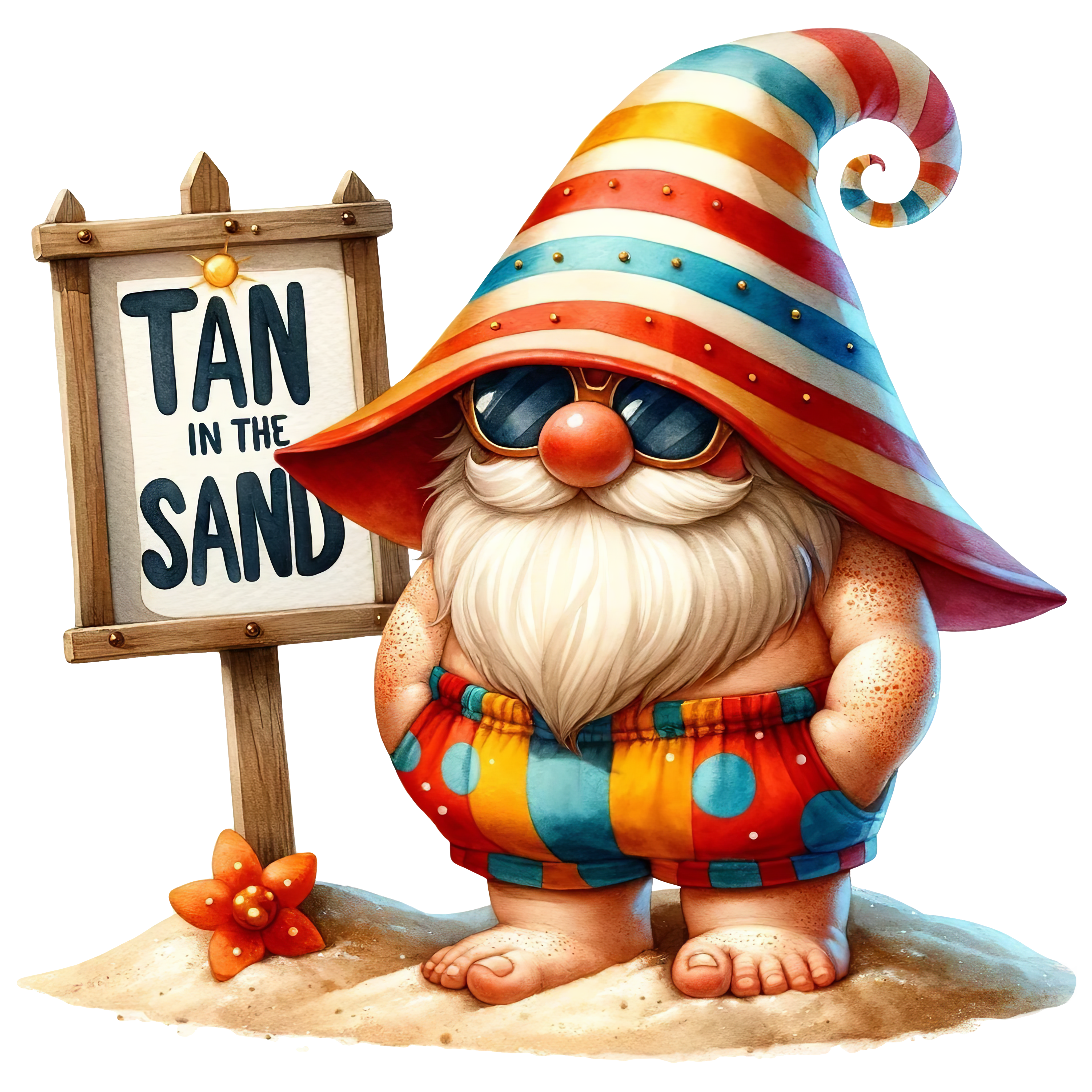 Beach Gnome Figurine DTF