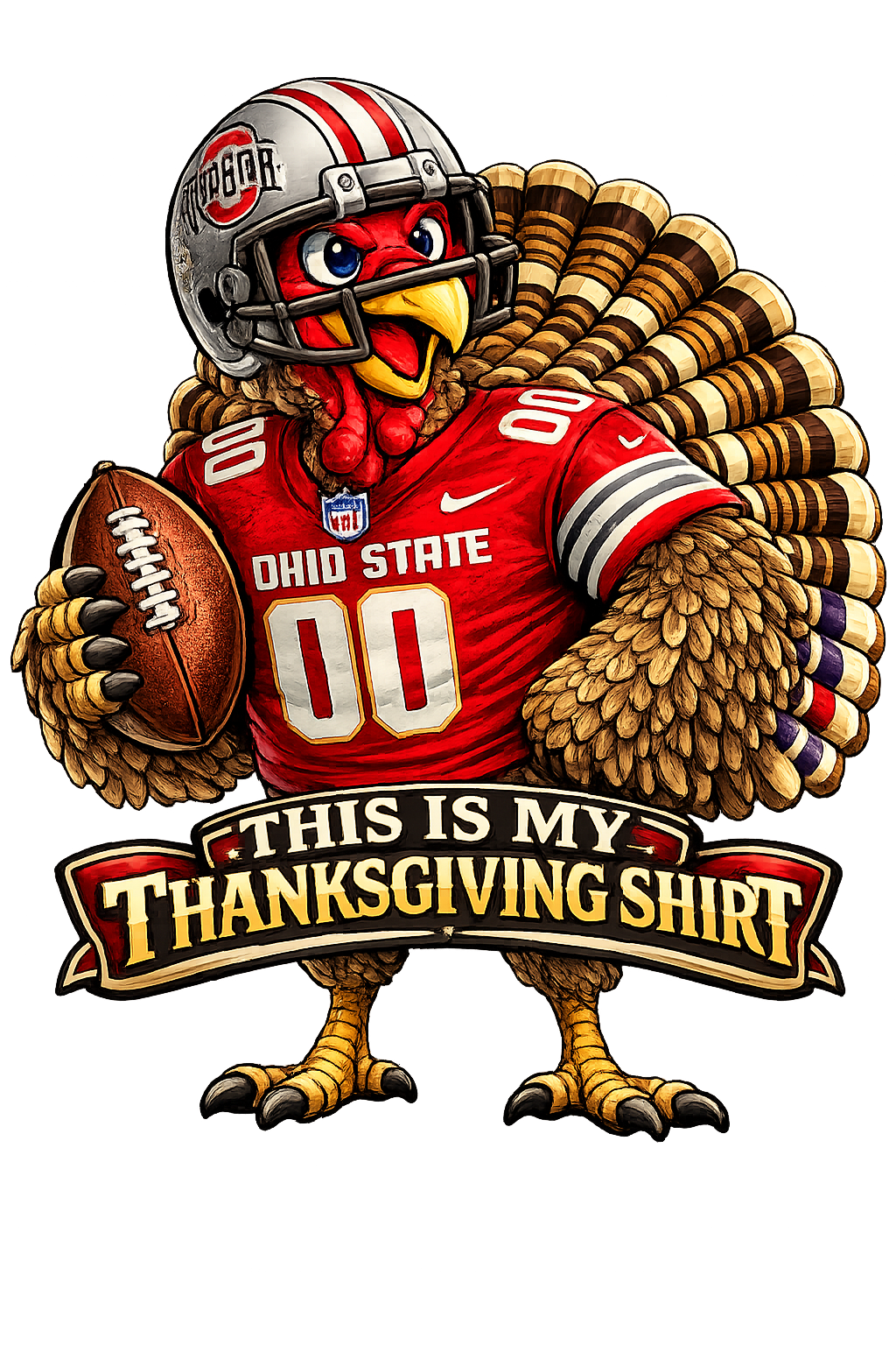 Thanksgiving Ohio State Turkey Shirt DTF