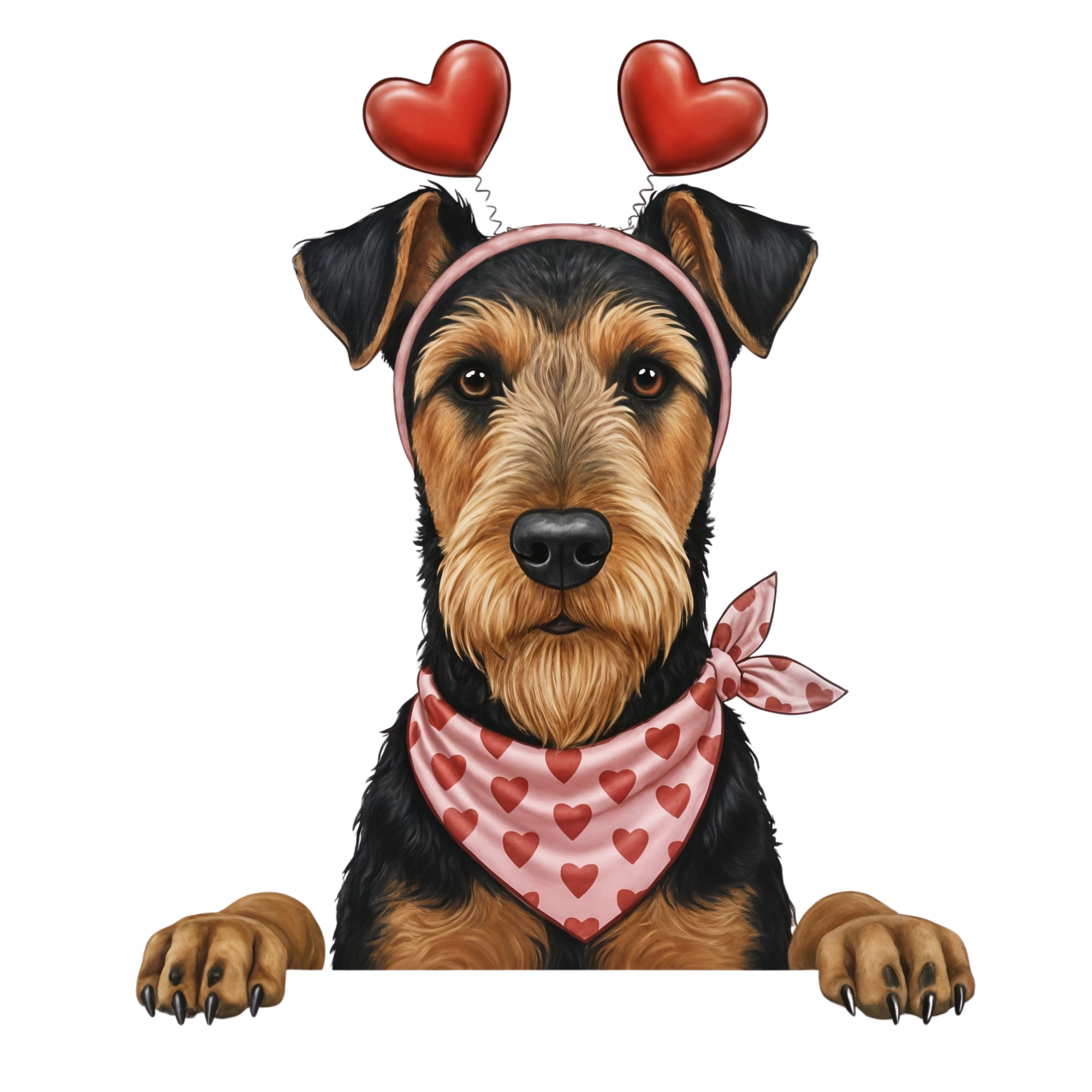 Valentine Heart Dog DTF
