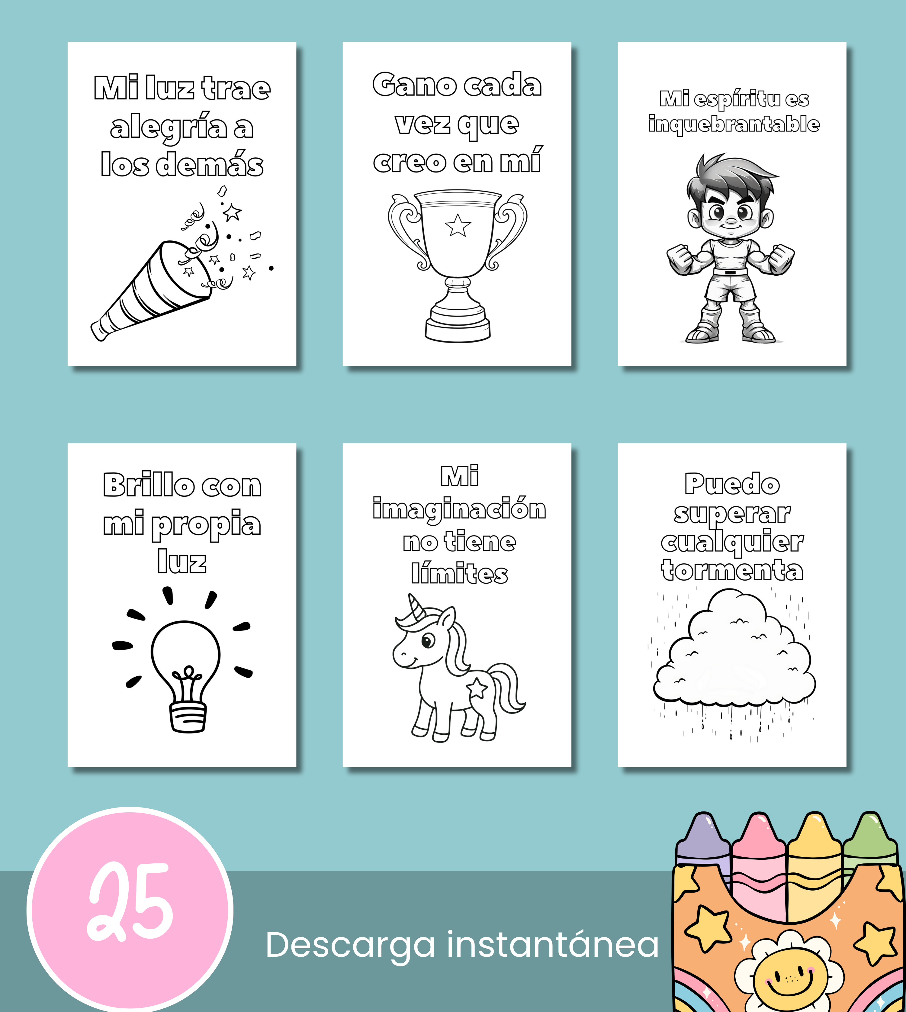 Afirmaciones Positivas para Colorear