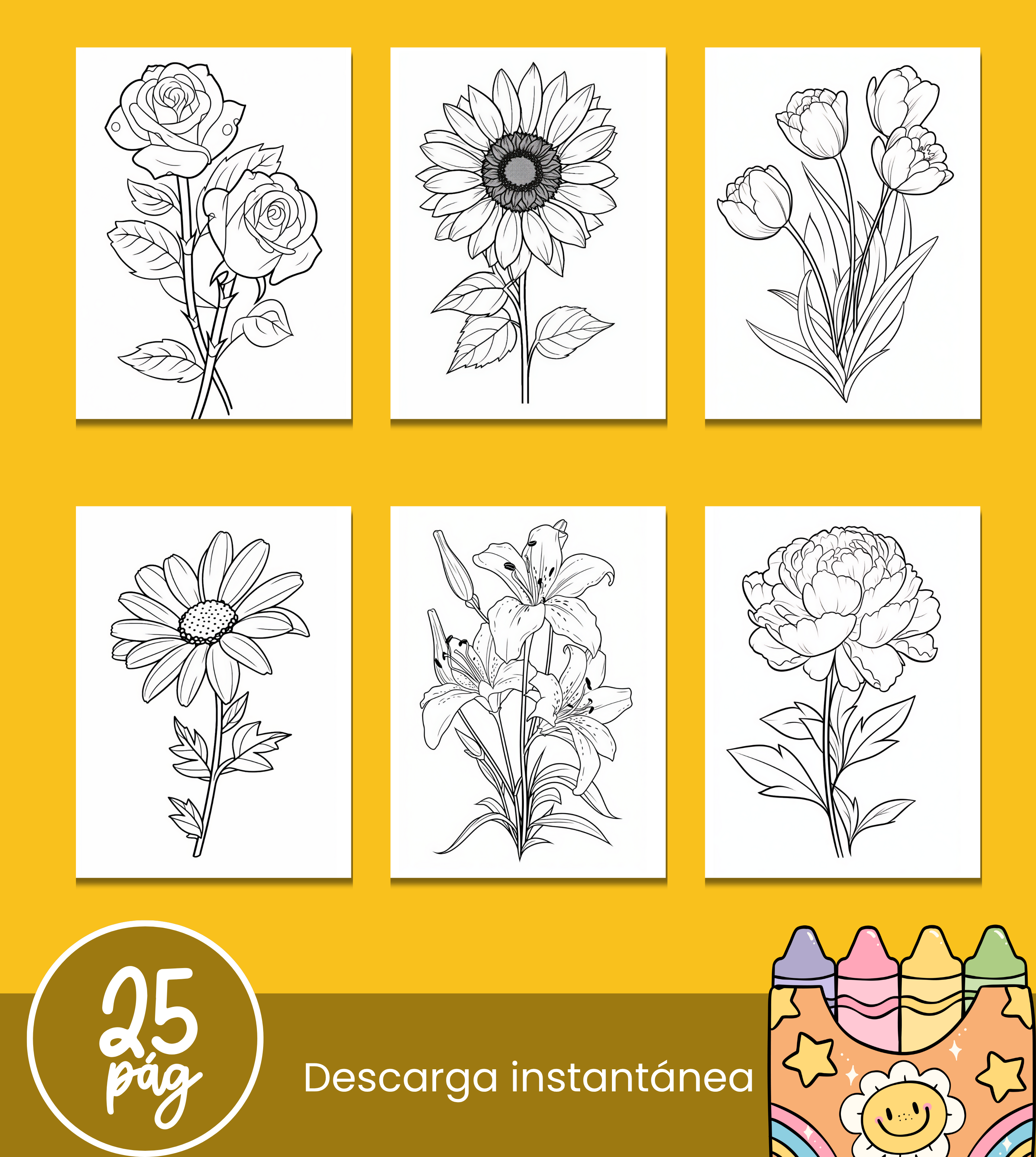 Libro para colorear – Jardín de flores