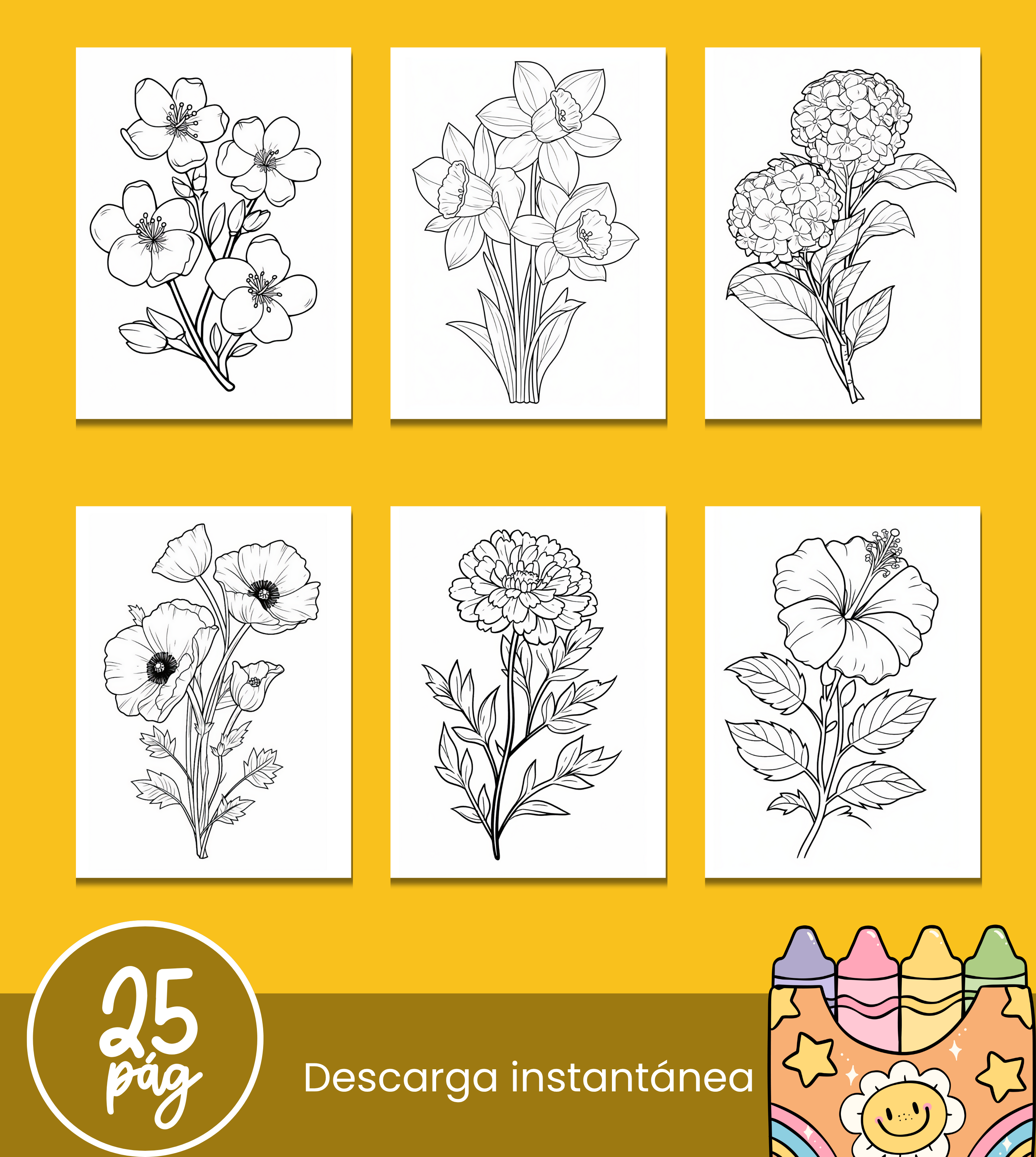 Libro para colorear – Jardín de flores