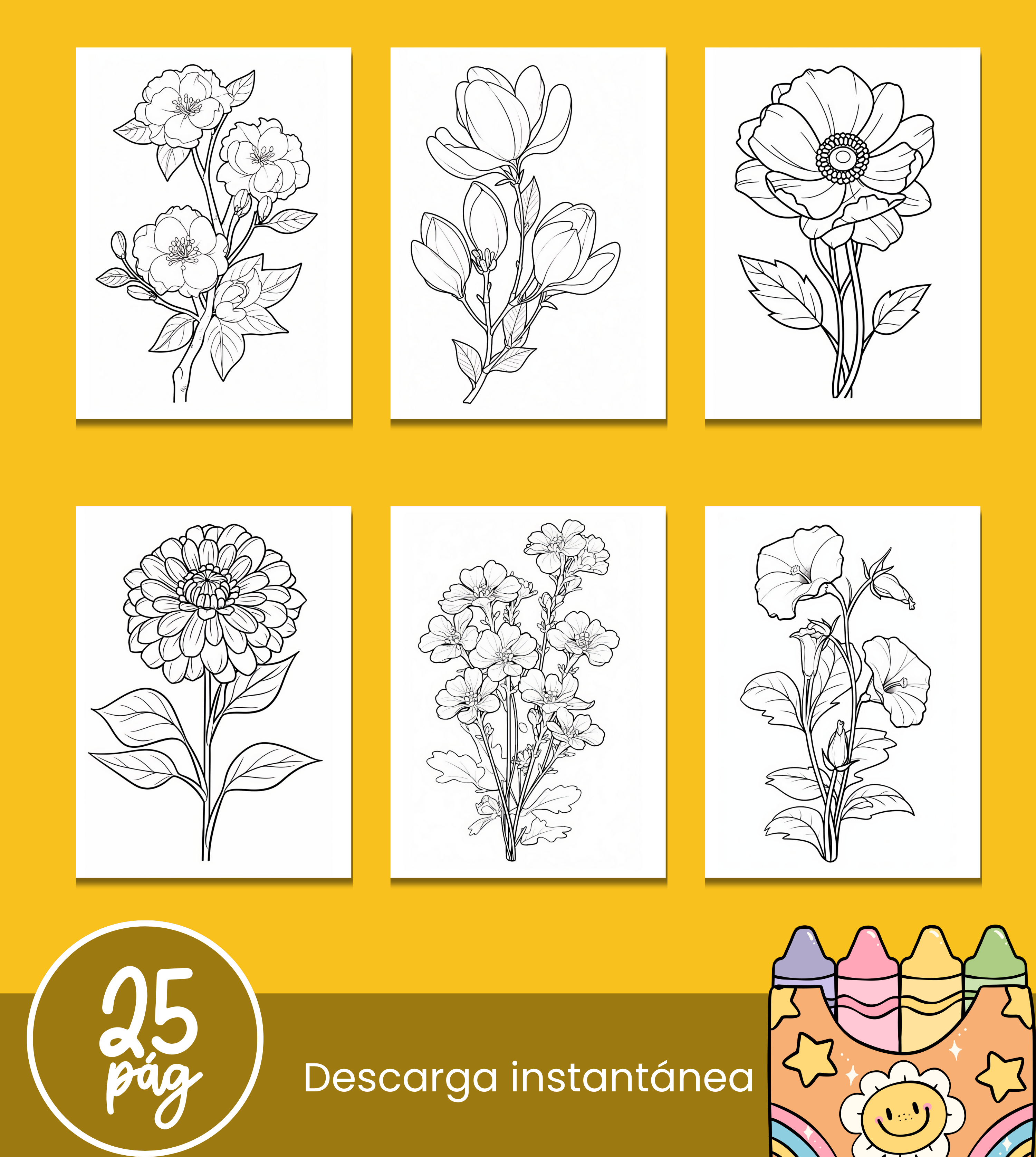 Libro para colorear – Jardín de flores