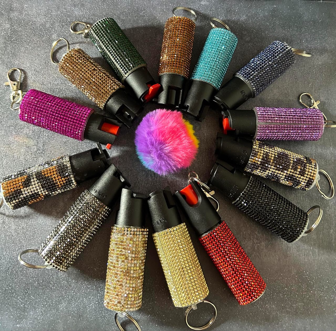 Bling Pepper Spray Keychains
