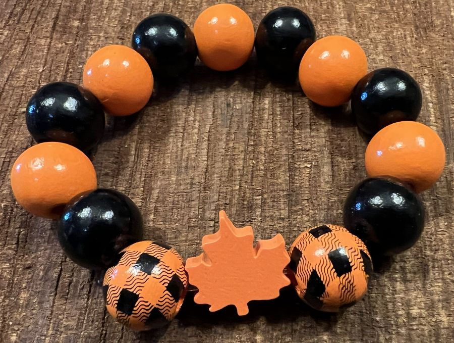 Autumn Maple Bead Bracelet