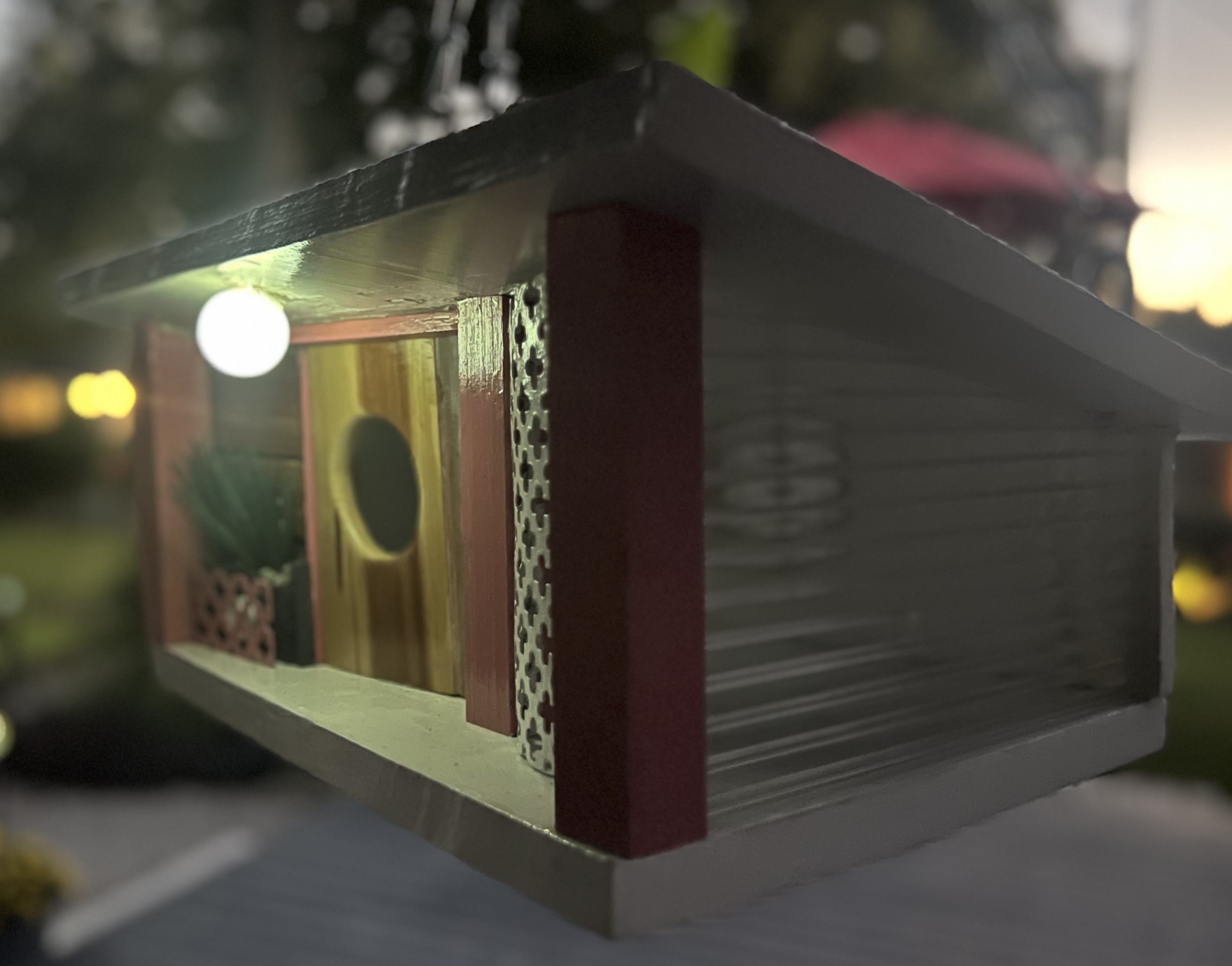 Handcrafted Mid-Century Modern Styled Birdhouse