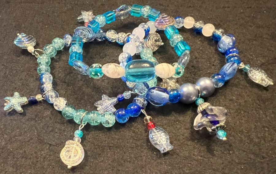 Handmade Blue Beaded Bracelets