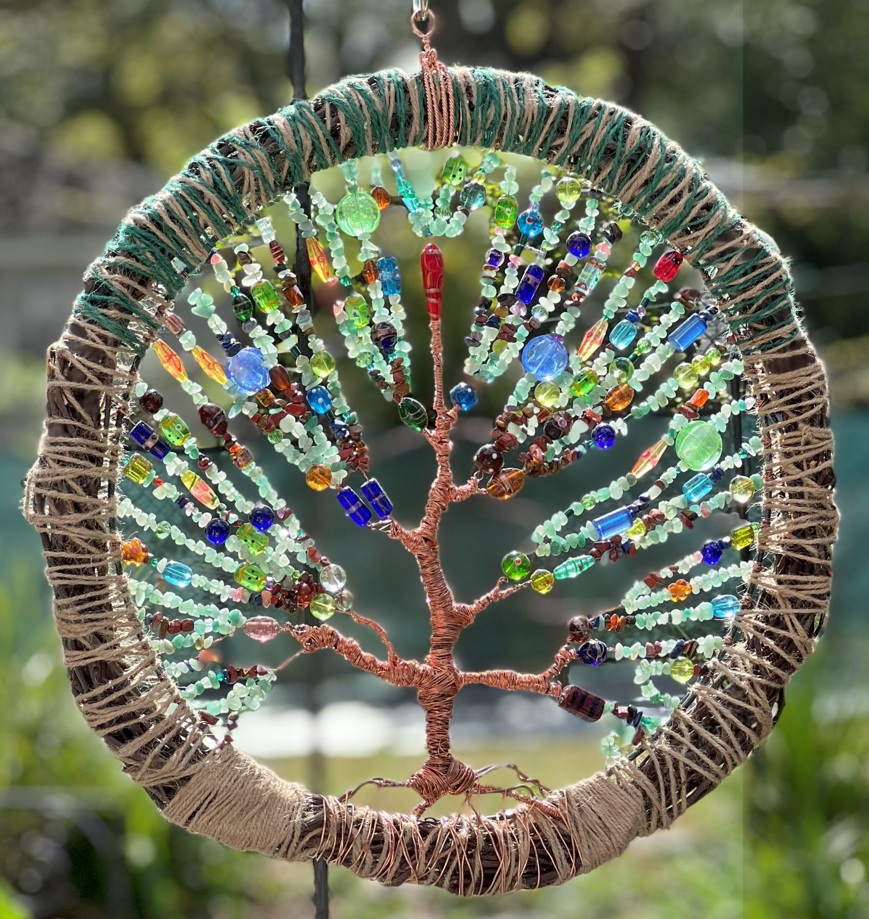 Custom Handmade Beaded Tree of Life Wall Hanging