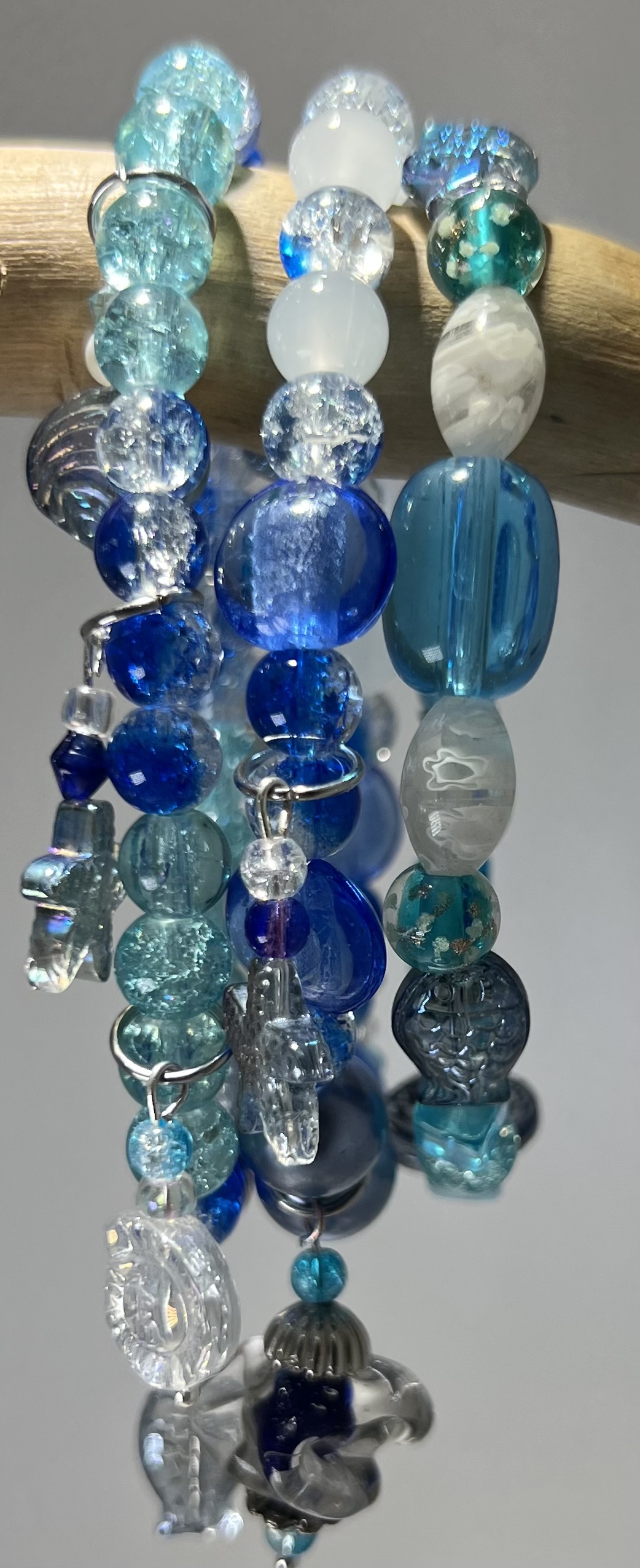 Handmade Blue Beaded Bracelets