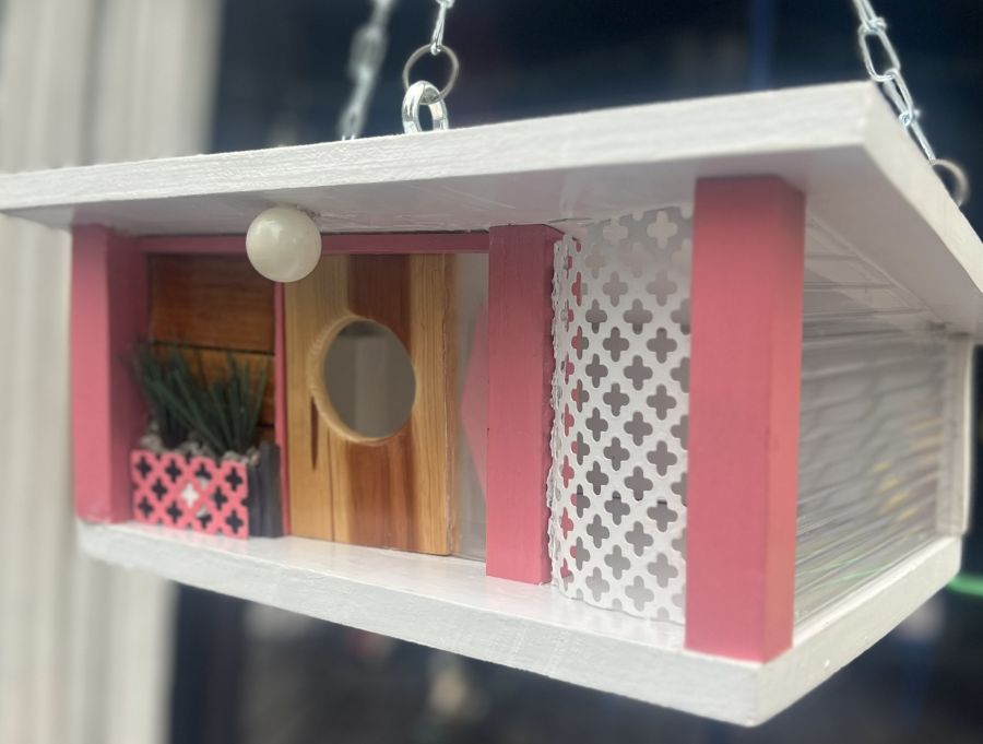 Handcrafted Mid-Century Modern Styled Birdhouse