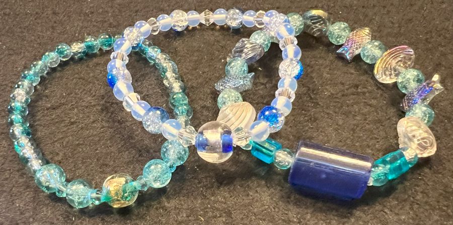 Handmade Blue Beaded Bracelets