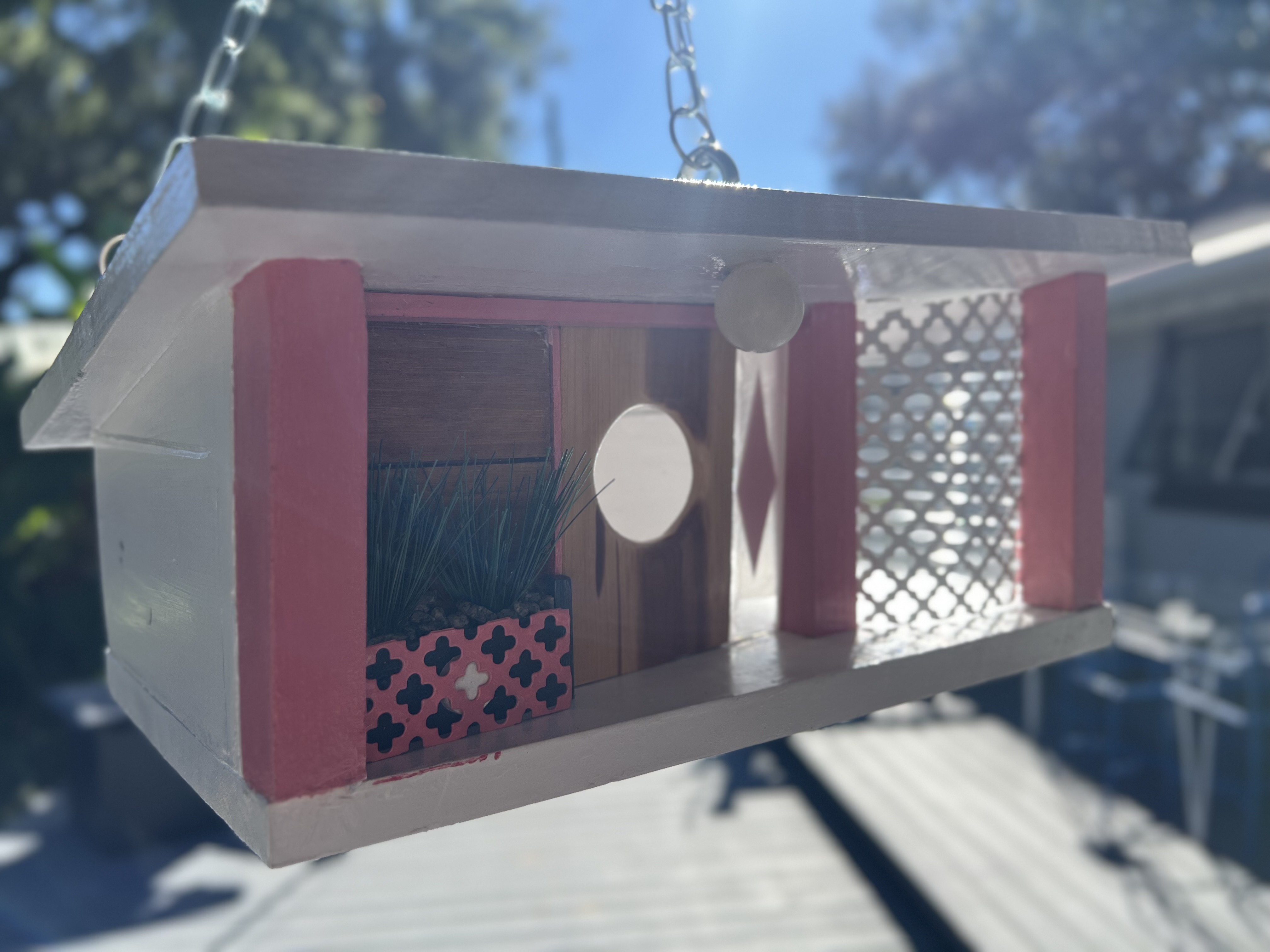 Handcrafted Mid-Century Modern Styled Birdhouse