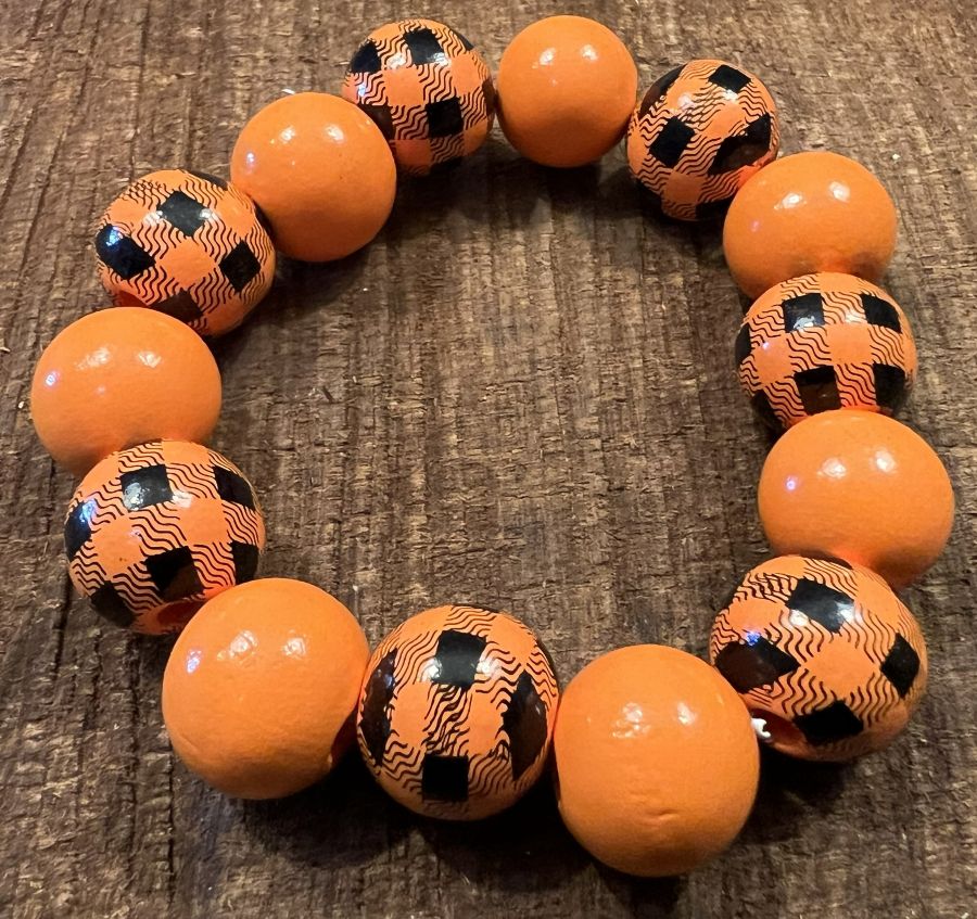 Handcrafted Orange Beaded Bracelet