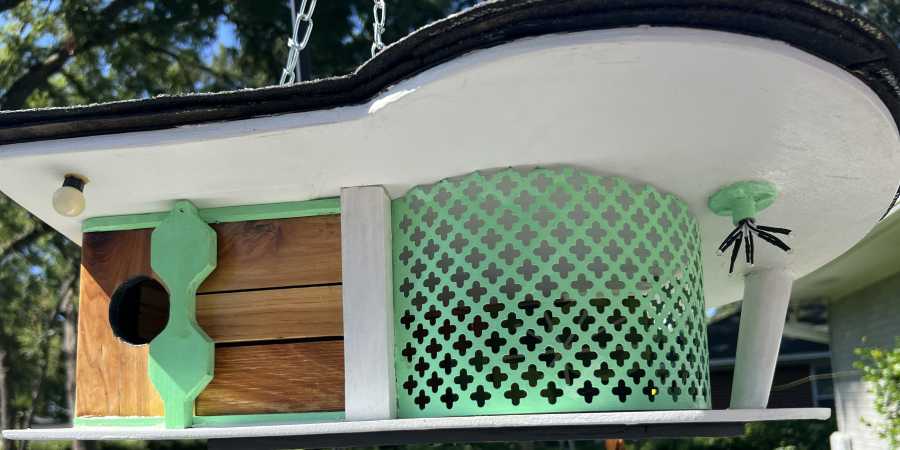 Mid Century Modern style Hanging Birdhouse