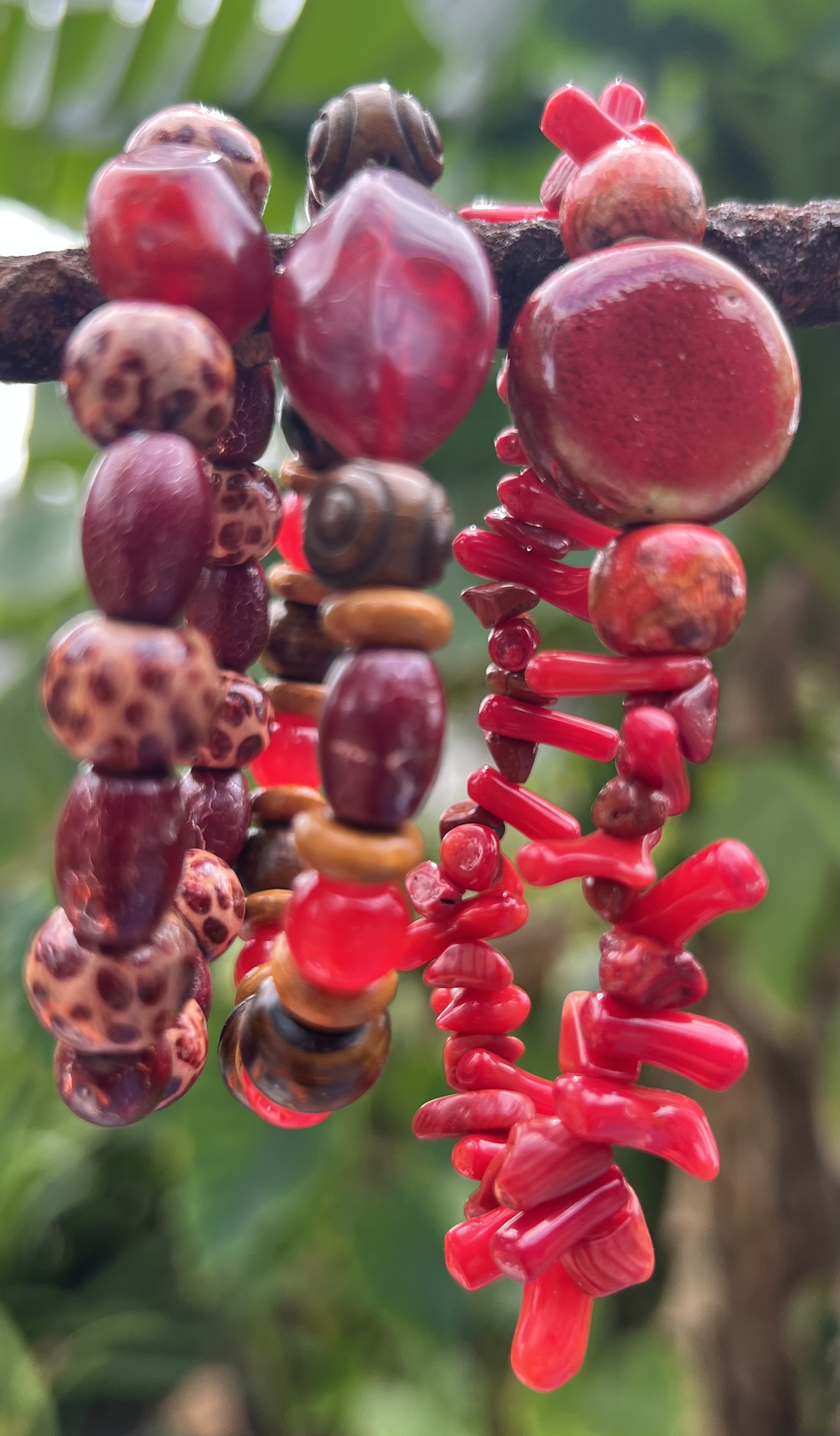 Handmade Red Beaded Bracelets