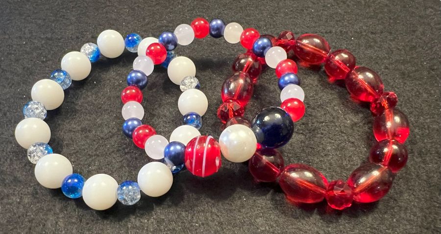 Patriotic Beaded Bracelets Set