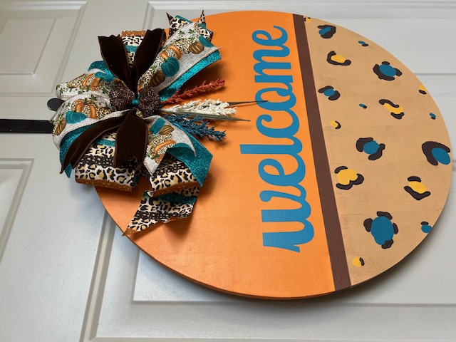 Fall/Thanksgiving Animal Print Welcome Door Hanger