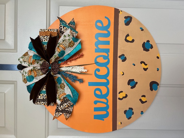 Fall/Thanksgiving Animal Print Welcome Door Hanger