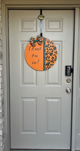 Fall/Thanksgiving Leopard Print Welcome Door Sign