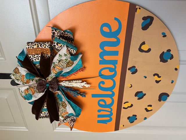 Fall/Thanksgiving Animal Print Welcome Door Hanger