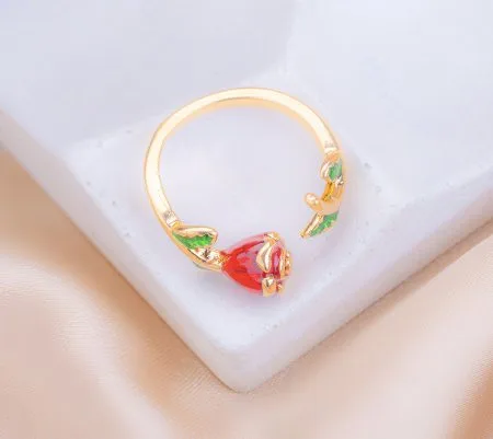🌹 Anillo Rosa Vintage – Cover Gold