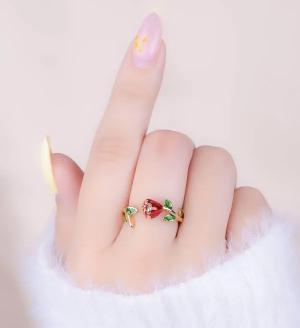 🌹 Anillo Rosa Vintage – Cover Gold