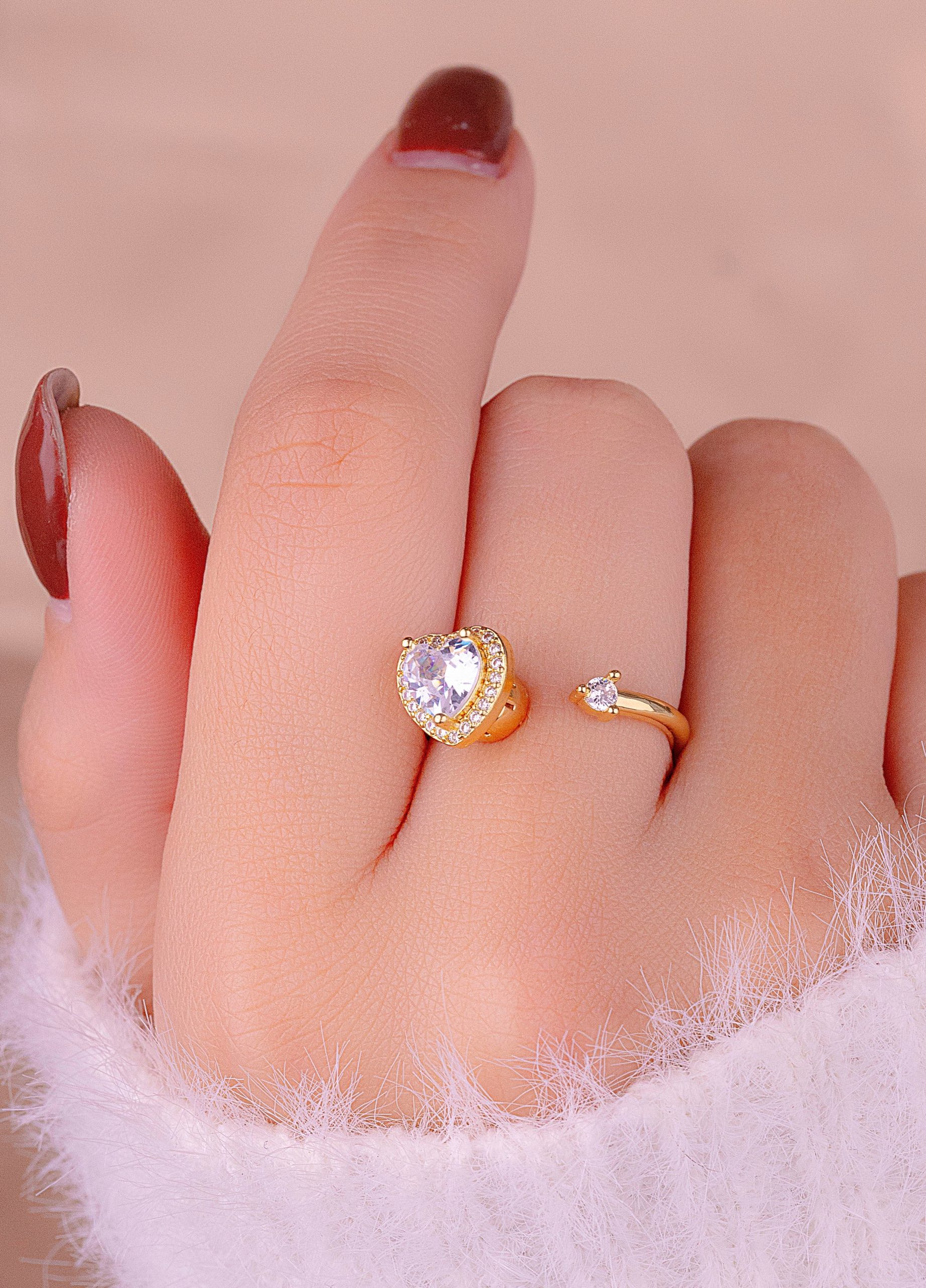 Anillo Ansiedad Corazón Dorado