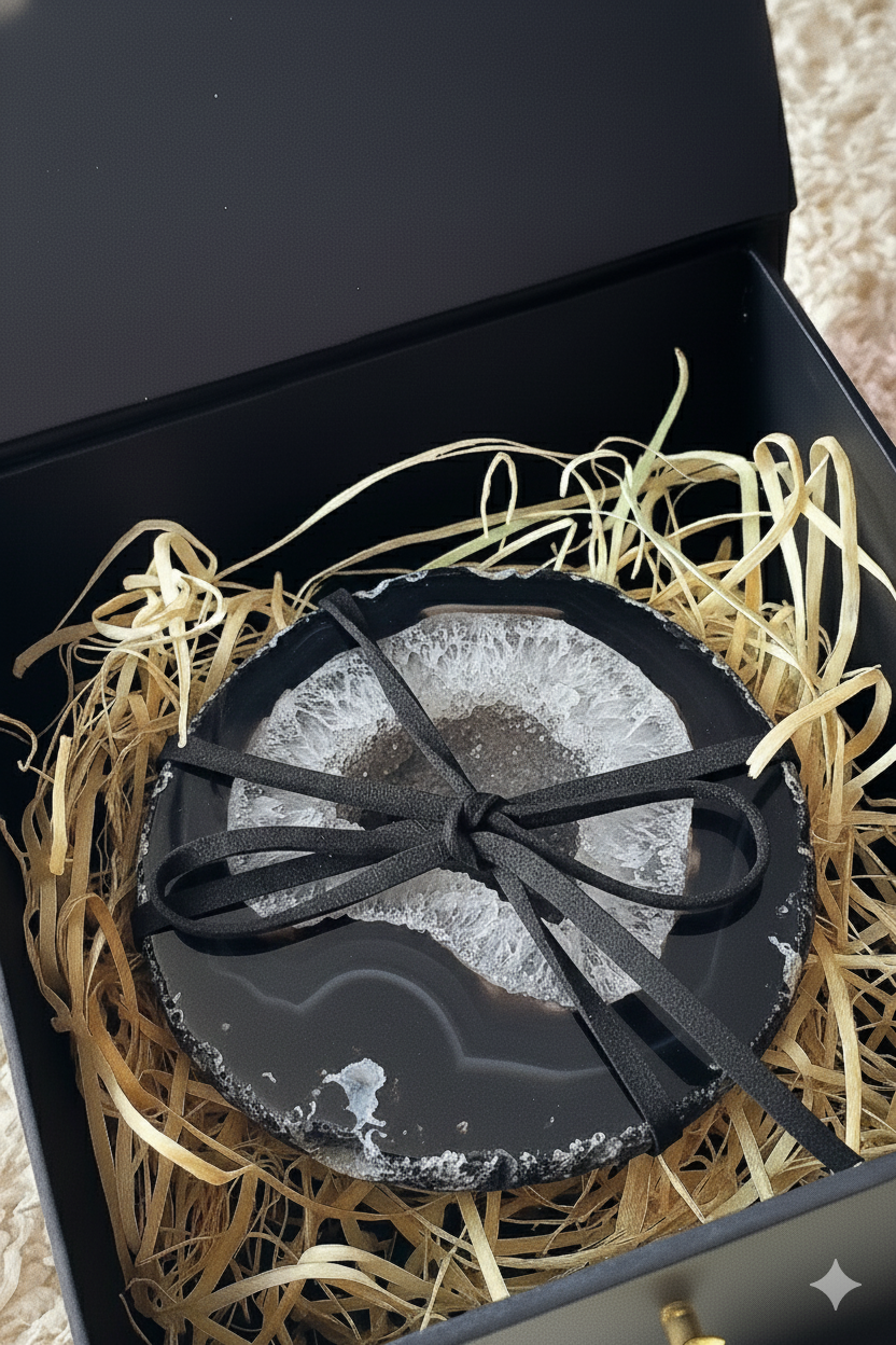 Porta Copos em Ágata Com Banho