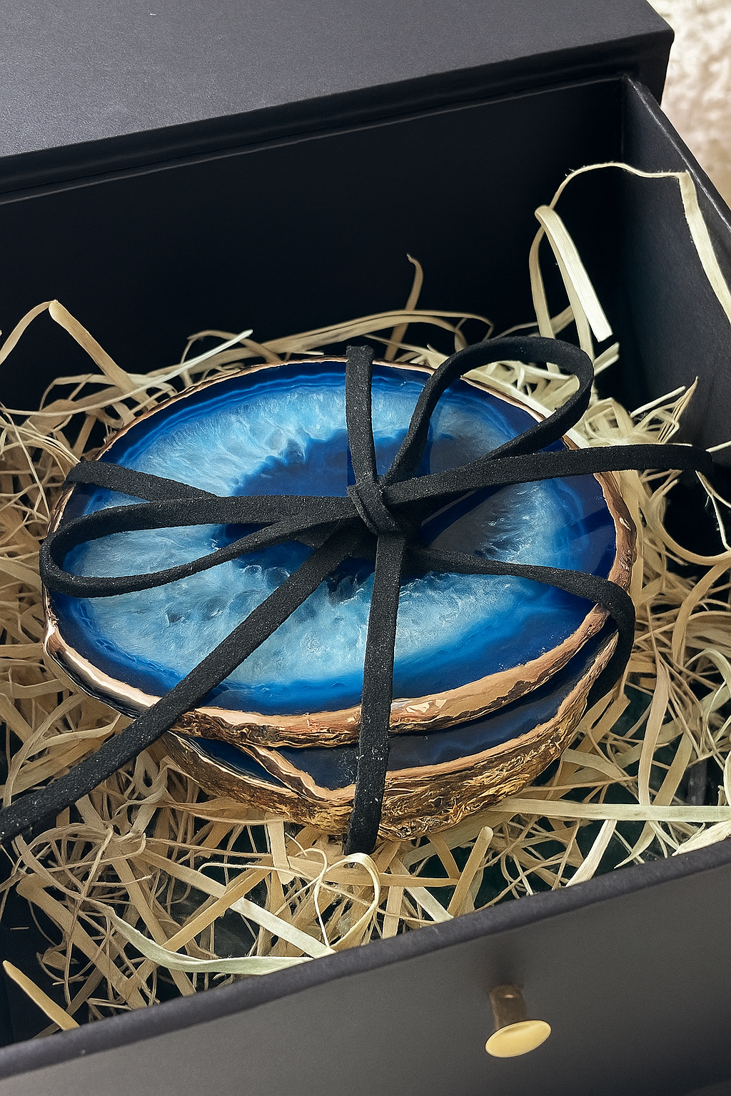 Porta Copos em Ágata Com Banho