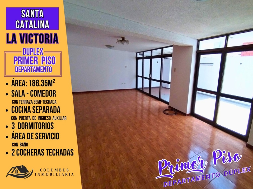 Santa Catalina - Departamento DUPLEX Primer Piso de 3 Dorm + 2 Cocheras
