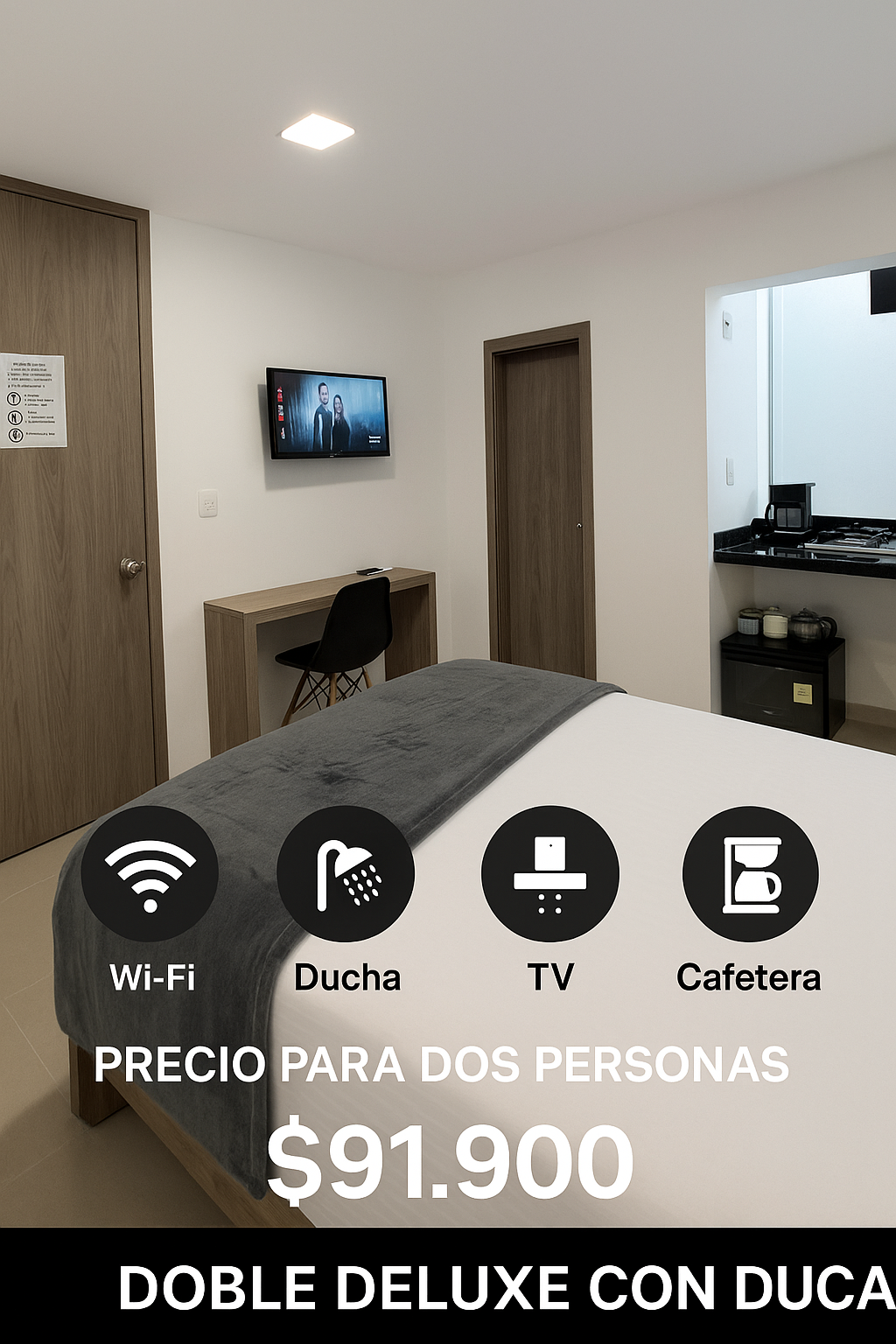 HOTEL BOUTIQUE business centerCada habitación cuenta con su propia tarifa, características y servicios. Por favor revisa la imagen y la descripción correspondiente a cada una antes de reservar. Los precios son por persona (o por habitación, 