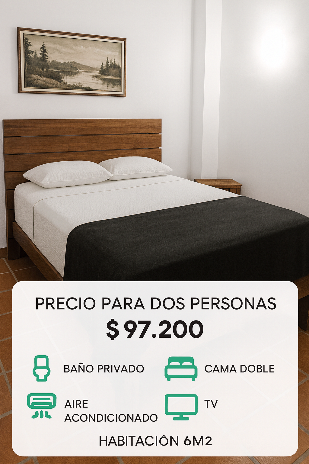 Hotel Terraza San Cada habitación cuenta con su propia tarifa, características y servicios. Por favor revisa la imagen y la descripción correspondiente a cada una antes de reservar. Los precios son por persona (o por habitación, según aplique) 
