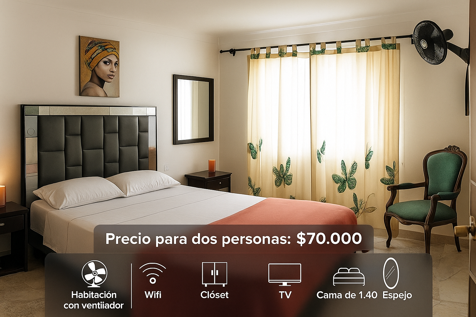 HOTEL COME TO MECada habitación cuenta con su propia tarifa, características y servicios. Por favor revisa la imagen y la descripción correspondiente a cada una antes de reservar. Los precios son por persona (o por habitación, según aplique)