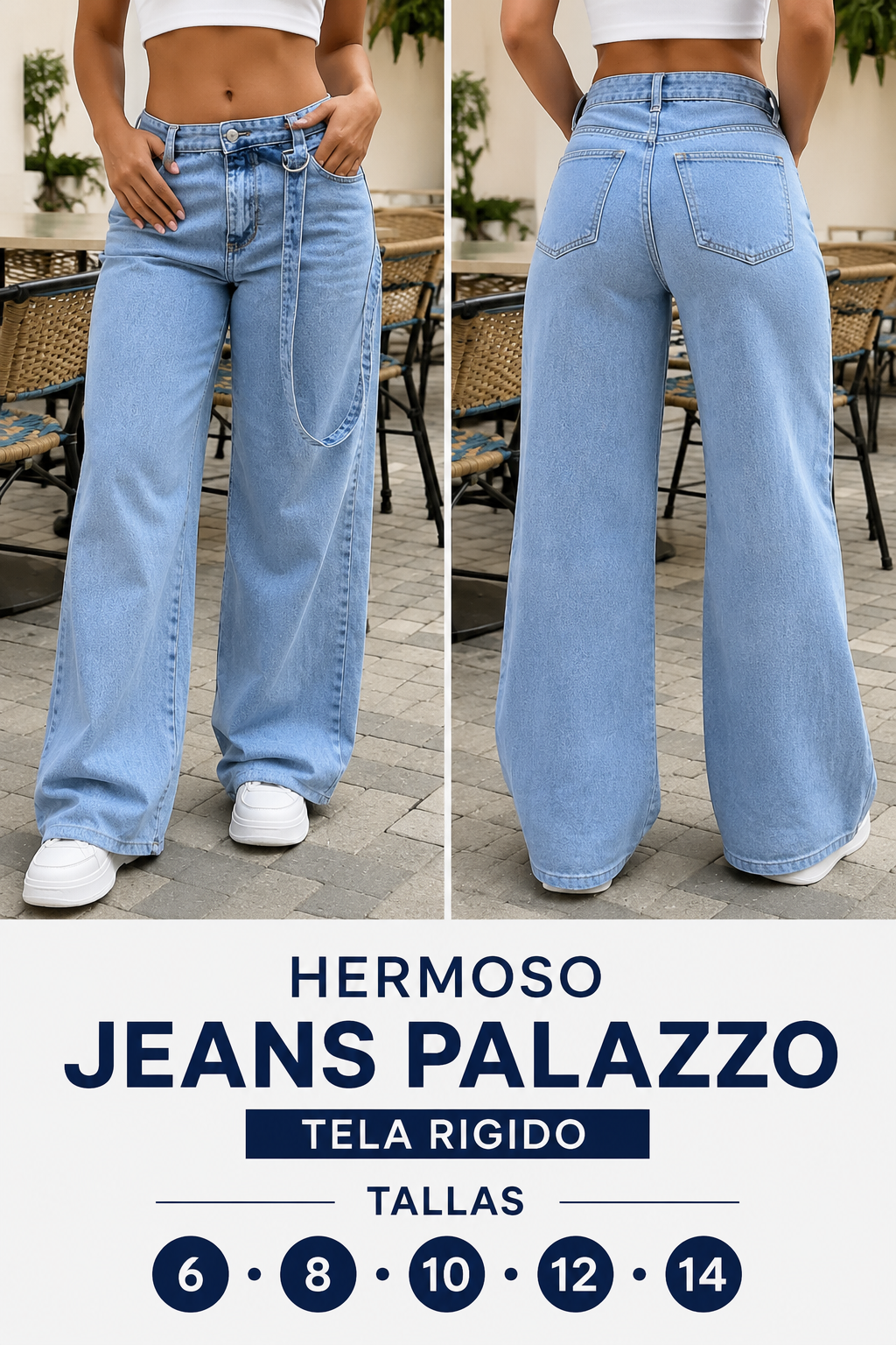 Jeans Palazzo Mujer