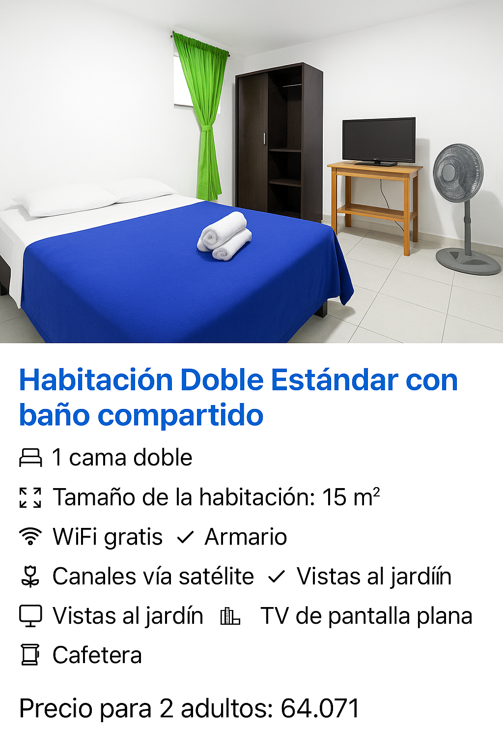 hotel MAISANTCada habitación cuenta con su propia tarifa, características y servicios. Por favor revisa la imagen y la descripción correspondiente a cada una antes de reservar. Los precios son por persona (o por habitación, según aplique) 
