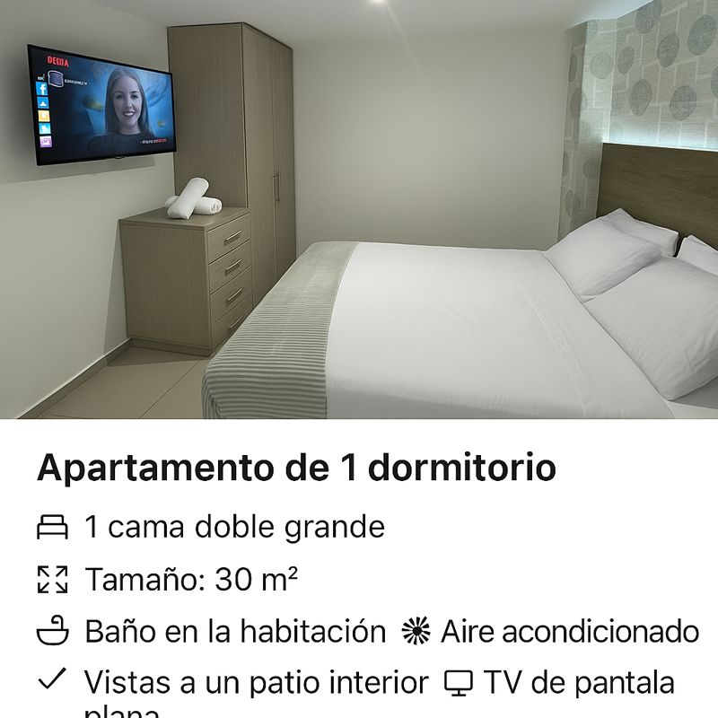 Apartamento de 1 Cada habitación cuenta con su propia tarifa, características y servicios. Por favor revisa la imagen y la descripción correspondiente a cada una antes de reservar. Los precios son por persona (o por habitación, según aplique) y pu