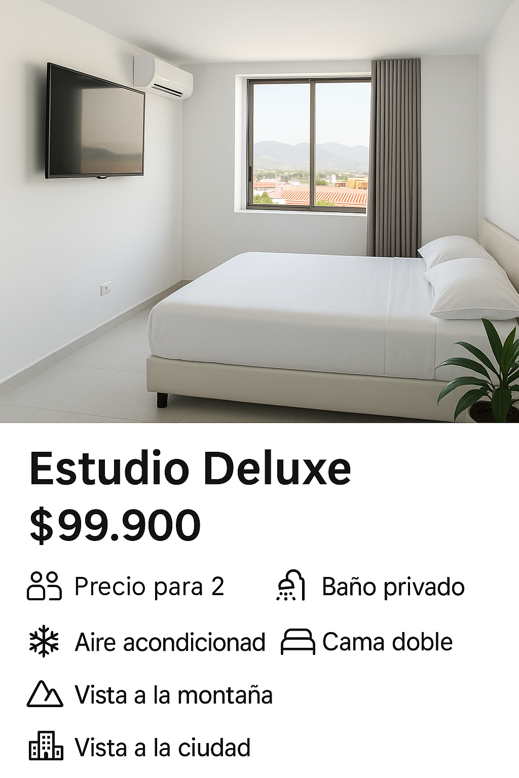 Hotel Terraza San Cada habitación cuenta con su propia tarifa, características y servicios. Por favor revisa la imagen y la descripción correspondiente a cada una antes de reservar. Los precios son por persona (o por habitación, según aplique) 